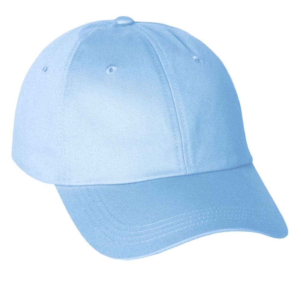 2/$20 Unisex Velcro Adjustable Chino Twill Ballcap Baby Blue / White NWT